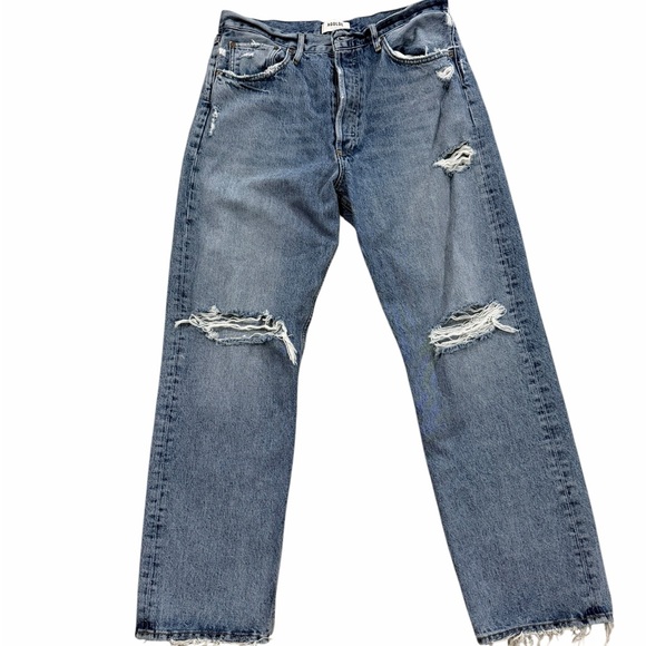 Agolde 90s Distressed Straight Jeans - Picture 1 of 7